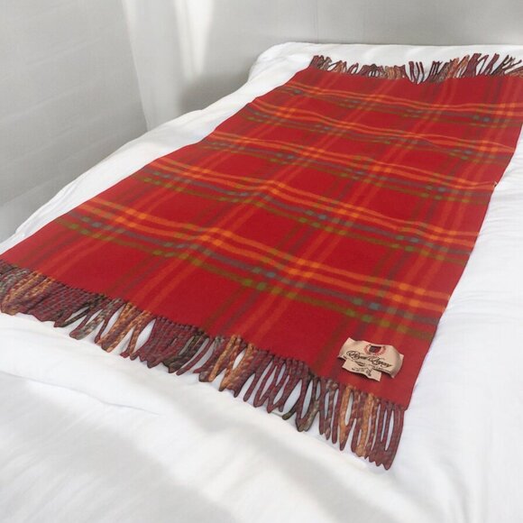 ROYAL LEGACY Double Face Pink/Blue Plaid  Lambswool Fringed Baby Girl Blanket - Picture 4 of 4